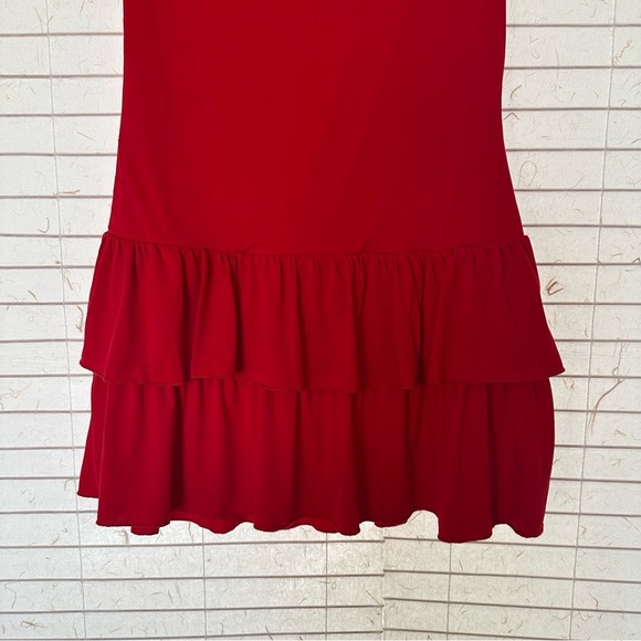 Wild Fable Red Ruffle Dress Size Large - Picture 2 of 5